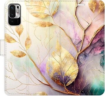 iSaprio flip puzdro Gold Leaves 02 pre Xiaomi Redmi Note 10 5G