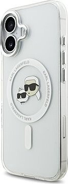 Karl Lagerfeld IML K&CH Heads Metal Frame MagSafe Zadný Kryt pre iPhone 17 Transparent