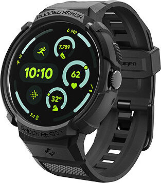 Spigen Rugged Armor Pro + Stand, Matte Black Google Pixel Watch 4 41mm