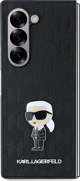 Karl Lagerfeld PU Saffiano Monogram Ikonik Zadný Kryt pre Samsung Galaxy Z Fold6 Black