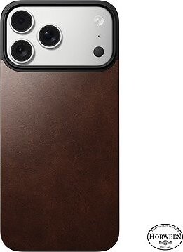 Nomad Magnetic Leather Back Rustic Brown (Horween) Magsafe iPhone 17 Pro