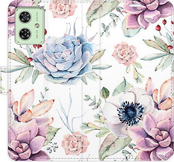 iSaprio Flip puzdro Succulents Pattern pre Motorola Moto G54 5G/G54 5G Power Edition