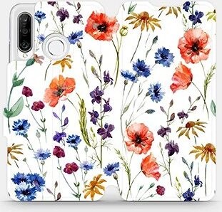 Mobiwear Flip puzdro na mobil Huawei P30 Lite – MP04S Lúčne kvety
