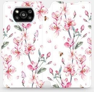 Flipové puzdro na mobil Xiaomi Poco X3 Pro – M124S Ružové kvety