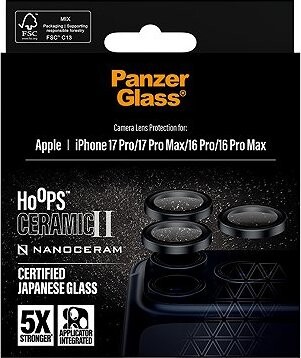 PanzerGlass Hoops Ceramic II Apple iPhone 17 Pro/16 Pro/15 Pro/17 Pro Max/16 Pro Max/15 Pro Max