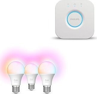 Philips Hue Bridge 2.0 + Philips Hue Essential White and Color Ambiance 8 W 806 E27 3 ks