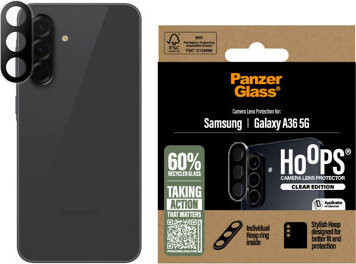 PanzerGlass Hoops Samsung Galaxy A36 5G číre ochranné krúžky na šošovky fotoaparátu