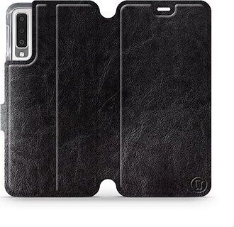 Flipové puzdro na mobil Samsung Galaxy A7 2018 vo vyhotovení Black & Gray so sivým vnútrom