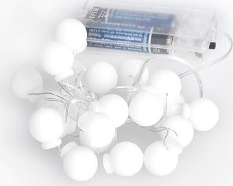 Solight LED vianočná reťaz farebné gule, 20× LED, 2 m