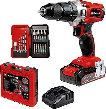 EINHELL Skrutkovač AKU s príklepom + vrtáky, bity TE-CD 45706 Li-i, 4514220 (1× 2,5 Ah)