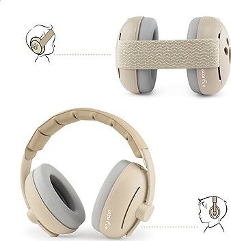 ZAZU Earmuffs 2 v 1 béžové