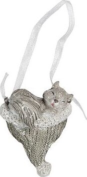 CLAYRE & EEF Vianočná ozdoba – Mačka v čiapke