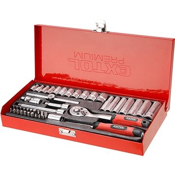 EXTOL PREMIUM hlavice nástrčné, sada 45 ks, 1/4