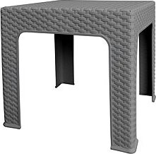 Mega Plast, plastový stôl BISTRO polyratan, rozmer 42,5 × 42,5 × 42 cm, sivý