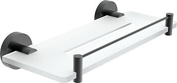 Nimco Polica do kúpeľne a sprchy 30 cm s ohrádkou – bez vŕtania Unix čierna UNC-X430-X-90