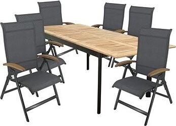 DOPPLER Sada záhradného nábytku CONCEPT YELMO 6 + 1 hliník/tíkové drevo