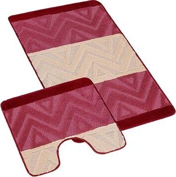 Bellatex Súprava Bany 60 × 100 cm + 60 × 50 cm 810/004 vzor chevron burgundy