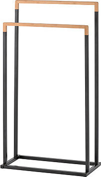 Spirella stojan na 2 uteráky CHIC, čierny, oceľ, bambus