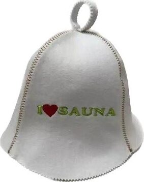 NATUR Čiapka do sauny Biela + zelený nápis, plsť