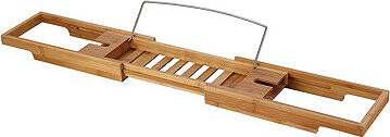 MSV podnos do vany, bambusový, s nastavitelnou délkou, 70 cm - 91,5 cm
