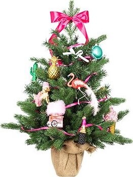 LAALU Vianočný stromček ozdobený s LED osvetlením – SLADKÝ POKLAD, 11 ks ozdôb, 60 cm