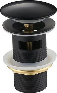 MEXEN Zátka klik-klak s prepadom okrúhla, čierna