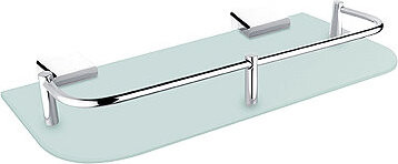 Nimco Polica do kúpeľne a sprchy 30 cm s ohrádkou – sklo kov Kibo Ki-14091AX-30-26