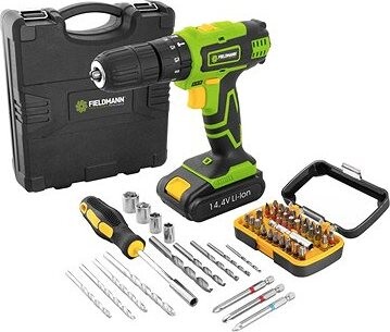 FIELDMANN Vŕtačka AKU 14,4 V s príklepom a príslušenstvom FDV 10352-55AR (1× 2 Ah)