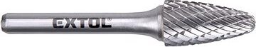EXTOL INDUSTRIAL fréza karbidová, okrúhly oblúk, pr. 12 × 25 mm/stopka 6 mm, sek stredný (double-cut), 8703755