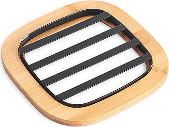 MSV Podložka pod riad Elie 2, matná čierna, oceľ, bambus