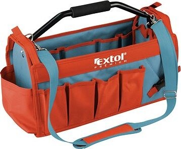 EXTOL PREMIUM taška na náradie s kovovou rukoväťou, 49 × 23 × 28 cm, 31 vreciek, nylon, 8858022