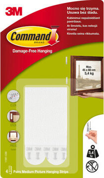 3M Command™ Stripy na zavesenie obrazu veľké, 4 sady