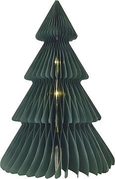 EMOS LED vianočný papierový strom so stojanom, 30 cm, vnútorný, časovač