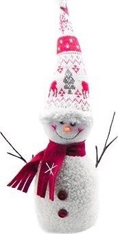 LAALU Vianočná dekorácia – zarážka do dverí a okna, Snehuliak 40 × 10 cm