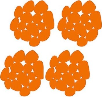 MSV sada 4 protiskluzových podložek Galets, oranžové 12 × 13 cm