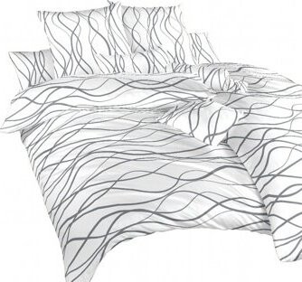 Dadka krep Vlny tmavosivé na bielej 140 × 200, 70 × 90 cm