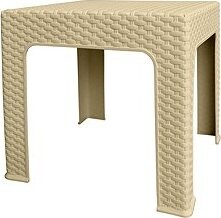 Mega Plast, záhradný stôl BISTRO, polyratan, 42,5 cm, krémový