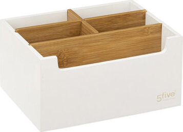 5FIVE Natureo kúpeľňový organizér s 5 priehradkami, biely