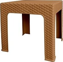 Mega Plast, plastový stôl BISTRO polyratan, rozmer 42,5 × 42,5 × 42 cm, okrový