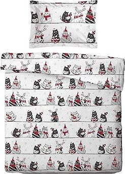 SVITAP sleep well Obliečky mikroflanel Mačky na streche 140 × 200, 70 × 90 cm