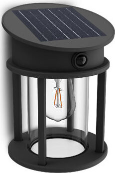 Philips Geri UltraEfficient solárne LED svietidlo so senzorom 3,2 W, 500 lm, 2700 K, IP44, okrúhle, antracit