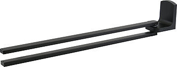 Spirella dvojitý nástenný držiak na uteráky TAKU, matný čierny, oceľ, 39 cm