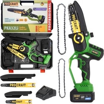 PROCRAFT Řetězová pila jednoruční AKU 20V PKA32Li (1x4 Ah)