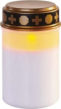 EMOS LED cintorínska sviečka, 12,5 cm, 2× C, vonkajšia i vnútorná, vintage, časovač