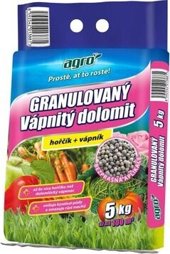 AGRO Vápnitý dolomit granuly vrecko 5 kg