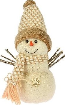 LAALU Vianočná dekorácia – snehuliak krémový 14 × 32 cm