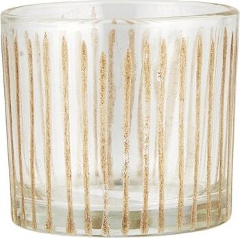 TEXTILOMANIE Sklenený svietnik s mosadzným dekorom Adorned