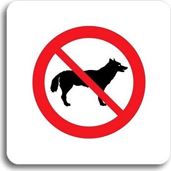 Accept Piktogram " zákaz vstupu so psom" (80 × 80 mm) (biela tabuľka - farebná tlač bez rá