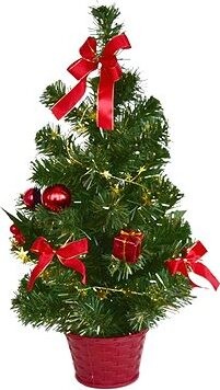 DOMMIO Vianočný stromček zdobený – červený, 50 cm