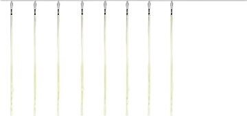 ISO 19930 Vianočné osvetlenie Cencúle 288 LED, 50 cm, IP44, 230 V teplá biela